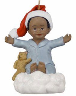 African American Baby Girl Christmas Ornaments [W5230b]: Baby