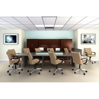 ABCO 144 Wide Rectangle Top Conference Table with Slab Base