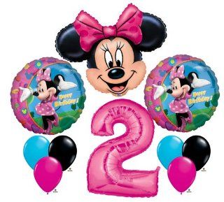 Minnie Mouse #2 2nd Second Happy Birthday Balloon Party Set Mylar Latex Disney: Everything Else