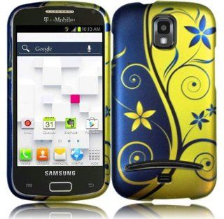 Blue Yellow Flower Swirl Hard Cover Case for Samsung Galaxy S Relay 4G SGH T699: Cell Phones & Accessories