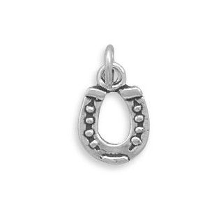 Good Luck Horseshoe Charm Sterling Silver, Made in the USA: Jewelry