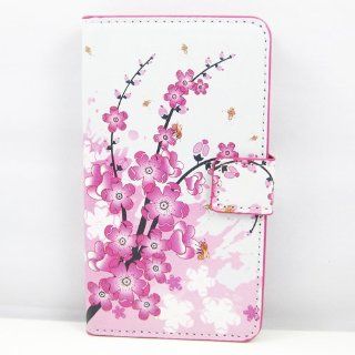 New Pink Sakura Cherry Blossom/Bees Leather Case Cover Skin For Nokia Lumia 720: Cell Phones & Accessories