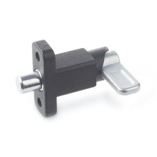 GN 722.2 Series Steel Type A Metric Size Square Spring Latches with Flange for Surface Mounting, Latch Position Right Angled to Mounting Holes, Black Textured Finish, 10mm Item Diameter, 68mm Item Length: Push Fit Ball Nose Spring Plunger: Industrial &