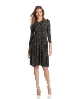 KAMALIKULTURE Women's Crew Neck Flair Dress, Grey Lace Fencing, X Small at  Womens Clothing store