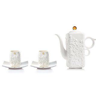 LIULI LIULI Living  Seasonal Tastes  Joyous Plum (Tea set: 1 Teapot+ 2 Tea Cups+ 2 Saucers): Kitchen & Dining