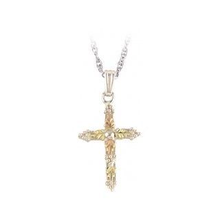 Black Hills Gold Silver Cross Necklace: Pendant Necklaces: Jewelry