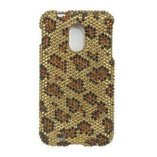 Rhinestones Protector Case for Samsung Epic 4G Touch SPH D710, Gold Leopard Print Full Diamond + Screen Protector: Cell Phones & Accessories
