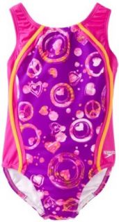 Speedo Girls 7 16 Peace Tie Dye Sport Splice One Piece Swimsuit, Purple, 16: Fashion One Piece Swimsuits: Clothing