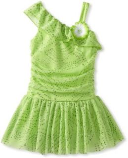 Amy Byer Girls 2 6X Glitter One Shoulder Tutu Dress, Green, 5: Clothing