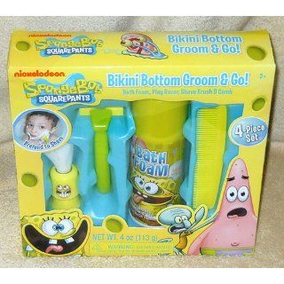 SpongeBob SquarePants Bikini Bottom Groom & Go Set   Bath Foam, Play Razor, Shave Brush, Comb : Bath Products : Beauty