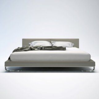 Modloft Chelsea Platform Bed in Dusty Grey Leather Queen: Home & Kitchen
