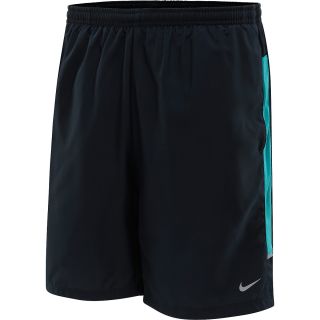 NIKE Mens 7 Woven Running Shorts   Size Xl, Dk.obsidian/green