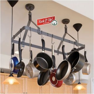 RACK IT UP Expandable Rectangular Ceiling Hanging Pot Rack