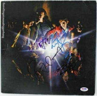 Rolling Stones Band Signed Album Cover W/ Vinyl Jagger Richards Psa/dna #q02231   Autographed CD's Entertainment Collectibles