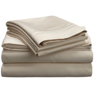Home City Inc. Egyptian Cotton 800 Thread Count Embroidered Sheet Set Off White Size California King