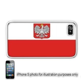 Poland Polish Polska Flag Apple iPhone 5 Hard Back Case Cover Skin White Cell Phones & Accessories