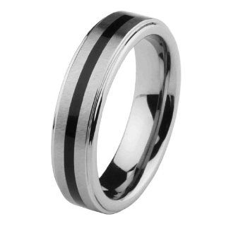 6mm Rubber Inlay Cobalt Free Tungsten Carbide COMFORT FIT Wedding Band Ring for Men and Women (Size 5 to 15): GoldenMine: Jewelry