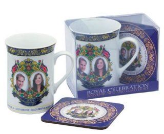 Royal Wedding Commemorative Fine China Mug / Tea cup and coaster set celebrating the marriage of HRH Prince William and Catherine (Kate) Middleton 29th April 2011 London England.  