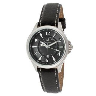 Bulova 96M110 Womens Adventurer Black Dial Leather Strap Watch at  Women's Watch store.