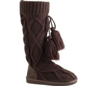 MUK LUKS Women's Muk Luks  Chunky Cable Knit Boot Boot,Brown,6 M US Shoes