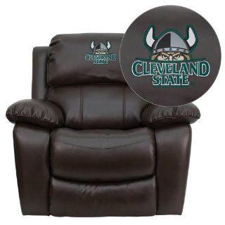 Flash Furniture Cleveland State University Vikings Embroidered Brown Leather Rocker Recliner  