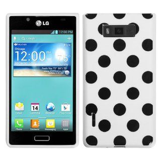 Soft Skin Case Fits LG 730 US730 Venice, Splendor Black Polka Dots White Candy + LCD Screen Protective Film Alltel, Boost Mobile, U.S. Cellular Cell Phones & Accessories