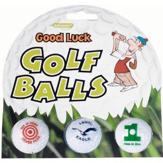 Tee Time Good Luck Golf Balls   3 Pack: Toys & Games
