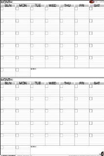   IN FULL VIEW   Large Wall Calendar   2 Month Planner Vertical Laminated   Wet or Dry Erase 24" x 36" (2436 60v): Everything Else