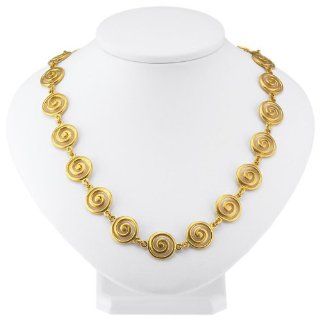 24K Gold Plated Sterling Spiral Necklace   16 Inches: Jewelry
