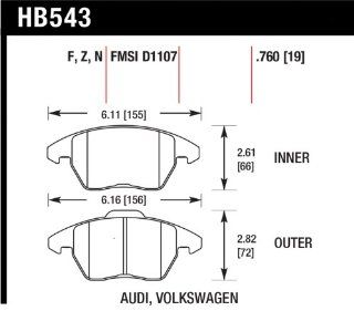 Hawk Performance HB543G.760 Disc Brake Pad, Front: Automotive