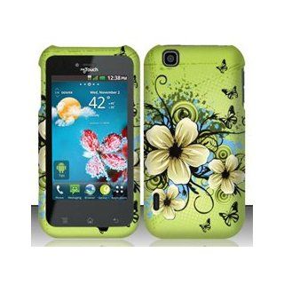 LG myTouch LU9400 / Maxx E739 Hawaiian Flowers Design Hard Case Snap On Protector Cover + Free Neck Strap + Free Wrist Band: Cell Phones & Accessories