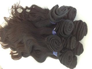 Human Virgin Remy hair, different lengths, waves and shades. Machine weft, 100 gram per ponytail (14" 24", Medium Brown) : Hair Extensions : Beauty