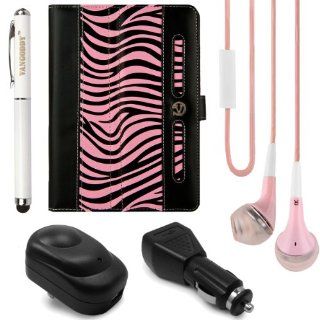 (Pink Zebra) Dauphine Standing Case Cover for Zeki TB782B / Zeki TBD753B / Zeki TBDB763B / Zeki TBDG773B 7" Tablets + USB Wall & Car Charger + Stylus Pen + Pink VanGoddy Headphones: Computers & Accessories