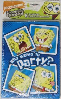 Spongebob Squarepants Birthday Invitations w/ Envelopes and Thank You Notes   (8 of Each): Toys & Games