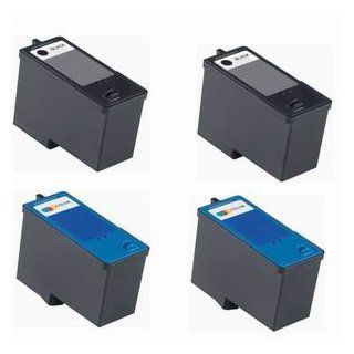 4 Pk Dell 7y743 7y745 Series 2 #2 Black & Color Ink Cartridges for A940 A960: Office Products