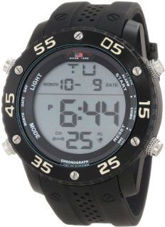 U.S. Polo Assn. Sport Men's US9225 Black Silicone Digital Watch: Watches