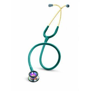 3M Littmann Classic II Pediatric Stethoscope, Rainbow finish Chestpiece, Caribbean Blue Tube, 28 inch, 2153: Industrial & Scientific
