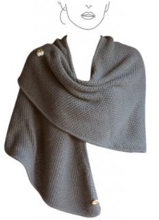 JJcollection Wool Blend Knit Head & Shoulder Cover, One Size fits Most, Grey Cold Weather Scarves
