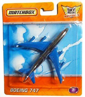 2010 2011 Matchbox Sky Busters Missions BOEING 747 (Air Mex) blue silver jet airplane): Toys & Games