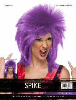 HIGH QUALITY PURPLE PUNK SPIKE ROCK AND ROLL HEAVY METAL SYNTHETIC HAIR WIG : Hair Replacement Wigs : Beauty