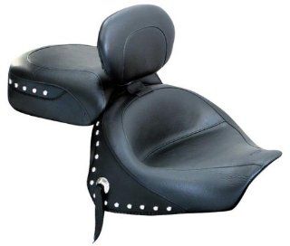 Mustang Studded Two Piece Wide Touring Seat with Driver Backrest for Kawasaki 2003 2008 Vulcan 1600 Classic & 2005 2008 Nomad Models: Automotive