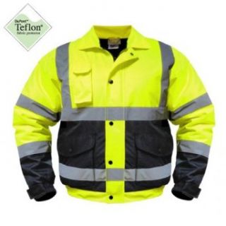 High Visibility Class III Reflective Jacket Removable Lining Two Tone: Work Utility Outerwear: Clothing