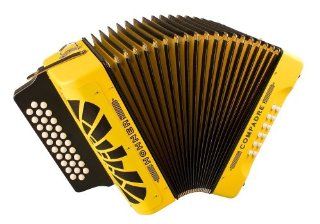 Hohner Compadre 31x12 Button Diatonic Accordion, Key of Bb/Eb/Ab, Yellow, COBY: Musical Instruments