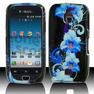 Blue Flower Hard Cover Case for Samsung Exhibit 4G SGH T759: Cell Phones & Accessories