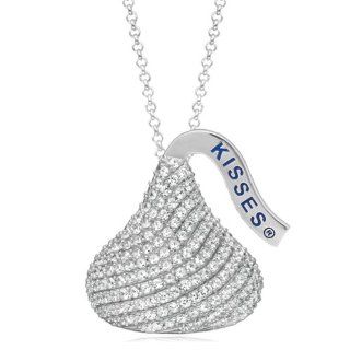 Hershey's Kisses Large CZ Necklace in Sterling Silver: Jewelry