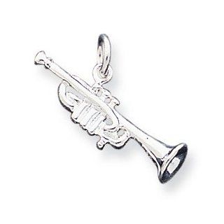 Sterling Silver Trumpet Charm: Pendant Necklaces: Jewelry