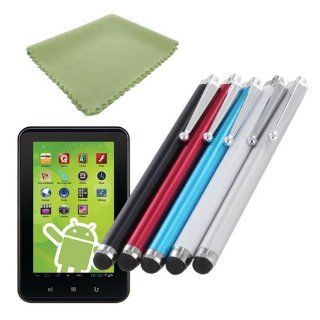 EEEKit for Zeki Tablet TB782B TB1082B, iPad, iPod, iPhone, Acer W500, Nexus 7, Kindle Fire HD, ASUS TF201, 5 Pack Touch Screen Stylus Pen + Green Screen Cleaning Cloth: Computers & Accessories