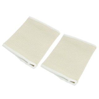 2 Pcs Beige White Elastic Band Pullover Wrist Support Protector Brace: Sports & Outdoors