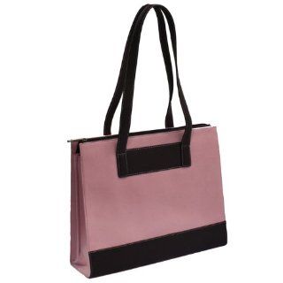 The Runway Leather & Twill Ladies Laptop Computer Tote Bag   Pink: Computers & Accessories