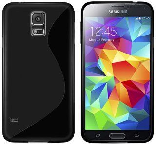New Samsung Galaxy S5 (SM G900   ALL Models) 2014 BLACK 'S' Line Wave Gel / Silicone / Hybrid Case Cover Skin With BONUS Samsung Galaxy S5 Screen Protector   Accessories Accessory By InventCase: Cell Phones & Accessories